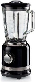 Ariete 585, Liquidificador Linha Moderna, Copo de Vidro 1.5 L, 4 Lâminas de Aço Inoxidável, 4 Velocidades + Pulso, 1000 Wats - 127V, Preto