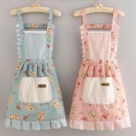 Aventais femininos com bolsos, avental floral fofo, avental de chef de cozinha, adequado para cozinha etc - Imagem 2