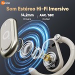 Basike Fone de Ouvido Bluetooth 5.4 OWS, Fone de Ouvido Sem Fio Esportivo HiFi Estéreo Som, IPX4 à Prova D'Água, Redução de Ruído ENC, 30h de Autonomia e Case Voz para Corrida e Exercícios (Rosa) - Imagem 2