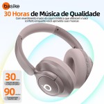 Basike Fone de Ouvido Bluetooth, ANC Cancelamento de Ruído Ativo Headphone Bluetooth 5.4 Headset com Microfone, Certificação Hi-Res Audio, 30 horas reprodução, LE29 (Rosa) - Imagem 2