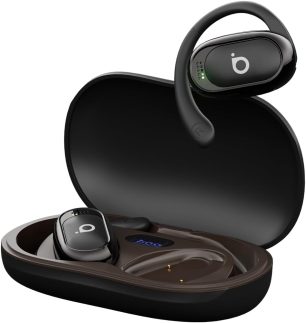 Basike Fone de Ouvido Bluetooth Esportivo 5.4 TWS - 36h de Bateria, Chamadas Nítidas, Display LED, Toque Preciso, Resistente ao Suor para Corrida, Academia e Atividades ao Ar Livre – Preto