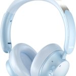 Basike Fones de Ouvido Bluetooth com Cancelamento de Ruído, Headphone ANC Adaptáveis, Conexão Dupla, Dobráveis, 50h de Reprodução (Azul)