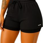 Bermuda Short 2 em 1 Feminino Dryfit Treino Academia Esporte Corrida Casual Bolso