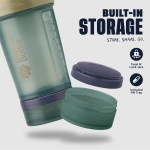 BlenderBottle Coqueteleira com organizador de comprimidos e armazenamento para proteína em pó, sistema clássico V2 ProStak, 623 g, caramelo - Imagem 2