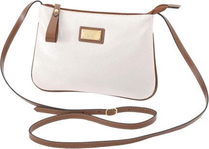 Bolsa Feminina Transversal Zíper Couro Legítimo Mariart 199