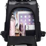Bolsa Transversal Feminina Espaçosa Vira Mochila Anti Furto Dia a Dia Trabalho Alça Ajustável Blogueira - Marca VIBRANT ® (Preta)