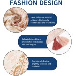 Cachecol feminino leve macio floral estampado leopardo cachecol outono inverno moda xale envoltório com franja - Imagem 2