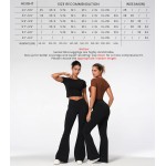 Calça feminina flare yoga - V Crossover cintura alta Bootcut Yoga Leggings-Flare Workout Gym Leggings 86 cm - Imagem 2