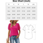 Camisetas femininas de verão com gola V, mangas bufantes, soltas, casuais - Imagem 2