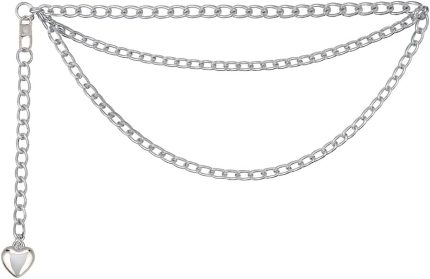 Cinto Feminino Corrente 3 Camadas Elegante Versátil Prata e Dourado