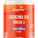 Coenzima Q10 100mg + Ômega 3 + Vitamina E, 60 Cápsulas, Bigens