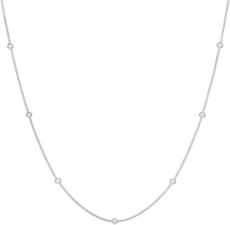 Colar Feminino Bolinha Aço Inox Prata Gargantilha Presente