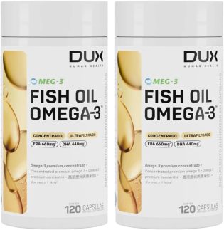 Combo 2x Ômega-3 Fish Oil - Dux Nutrition - Pote 120 Cápsulas - Total 240 (1)