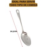 Conjunto Utensílio Cozinha Em Aço Inox Profissional Premium Pegador Escumadeira Concha Colher Espátula Kit 5 Peças - 100% INOX - Imagem 2
