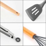 Conjunto Utensílios Cozinha Compato em Silicone Kit 12 Peças Leve Premium Antiaderente Espátula Duráveis Confeitar Organizar Cozinhar Resistentes Altas Temperaturas Colher Concha Design - Imagem 2