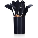 Conjunto Utensílios Cozinha em Silicone Kit 12 Peças Compacto Leve Premium Antiaderente Espátula Duráveis Confeitar Organizar Cozinhar Resistentes Altas Temperaturas Colher Concha Design - Imagem 2