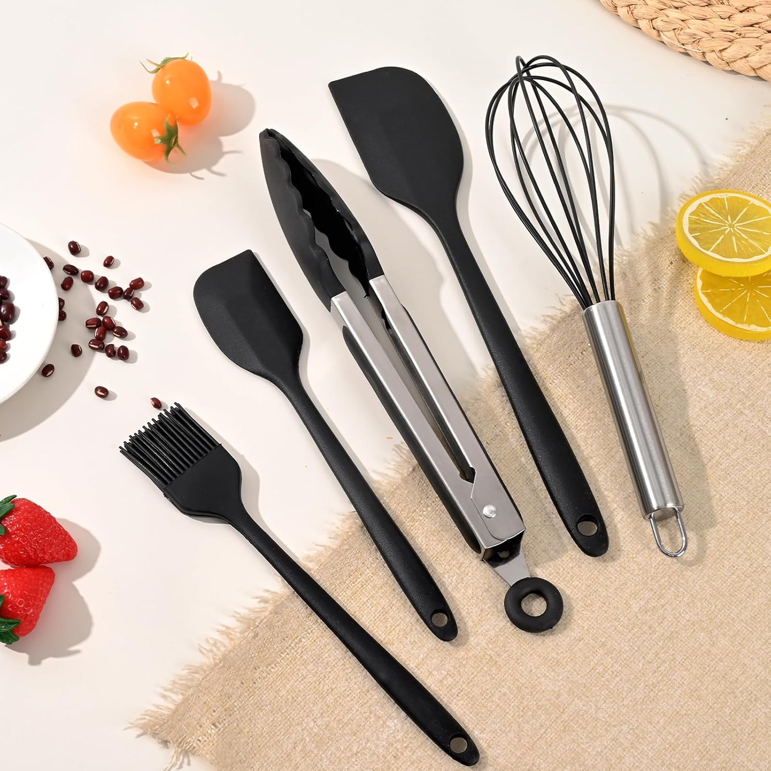 Conjunto-de-5-pecas-de-utensilios-de-cozinha-de-silicone.jpg Conjunto de 5 peças de utensílios de cozinha de silicone, conjunto de espátulas de cozinha com suporte, utensílios de cozinha de silicone resistentes ao calor, conjunto de ferramentas para panelas