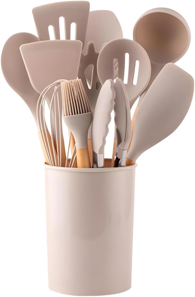 Conjunto-de-Utensilios-de-Cozinha-12-Pecas-Silicone-e-Madeira.jpg Conjunto de Utensílios de Cozinha, 12 Peças, Silicone e Madeira, Design Ergonômico, Antiderente e Resistente ao calor (Caqui)