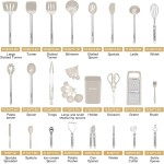 Conjunto de Utensílios de Cozinha - 33 Peças - Silicone e Aço Inoxidável - Antiaderente - Resistente ao Calor - Lavável na Lavadora - Imagem 2