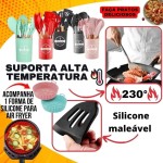 Conjunto de Utensílios de Cozinha Em Silicone E Nylon - Resistentes Ao Calor Para Preparo de Alimentos e Organização da Bancada - Imagem 2