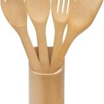 Conjunto de Utensílios de Cozinha Produzido Em Bambu 100% Ecológico, Utensílios Resistentes ao Calor, Não Danificam o Revestimento Antiaderente - MJ BRANDS
