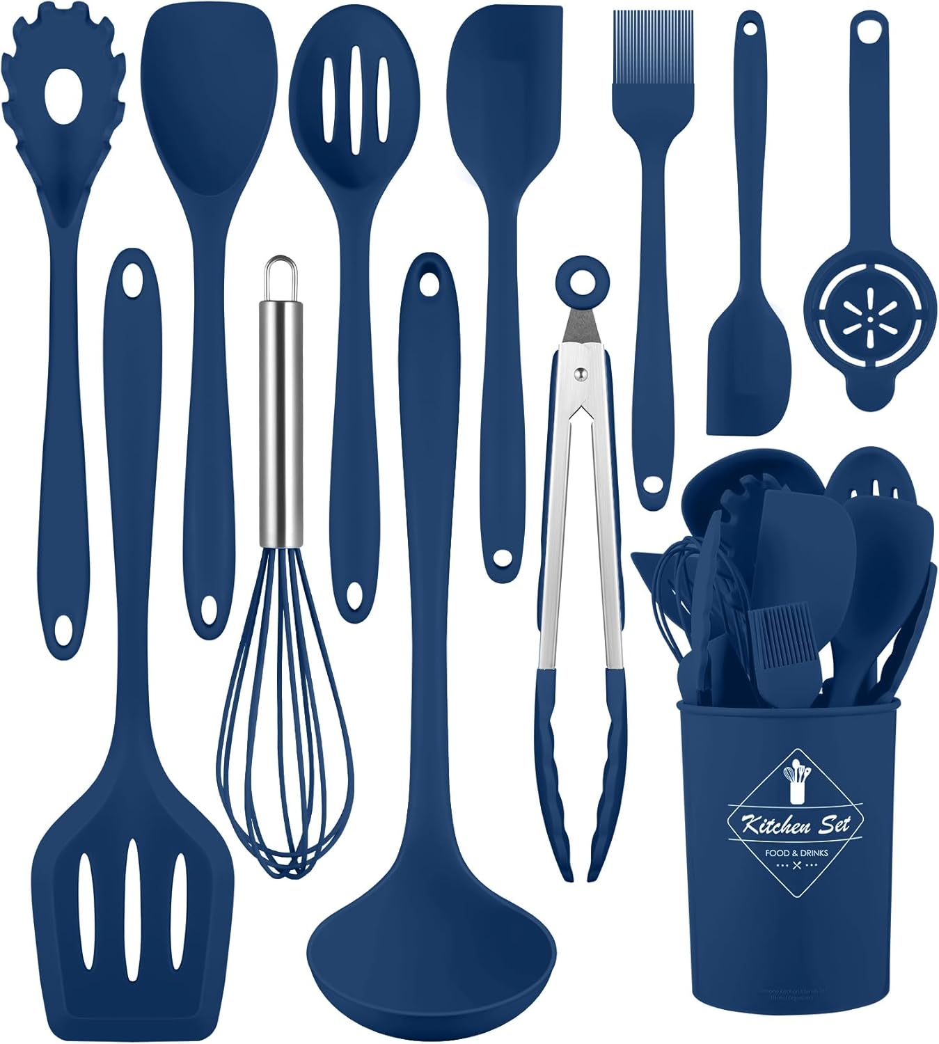 Conjunto-de-utensilios-de-cozinha-Conjunto-de-12-pecas.jpg Conjunto de utensílios de cozinha - Conjunto de 12 peças de utensílios de cozinha de silicone (seguro para lava-louças) conjunto de espátulas resistentes ao calor de 200 °C, conjunto de utensílios de