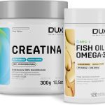 Creatina Monohidratada 300g + Fish Oil Ômega 3 Óleo de Peixe 120 Caps - Suplementação Treino Academia, Força Energia Resistência, Ganho Muscular Hipertrofia, Suplementos Naturais - DUX HUMAN HEALTH