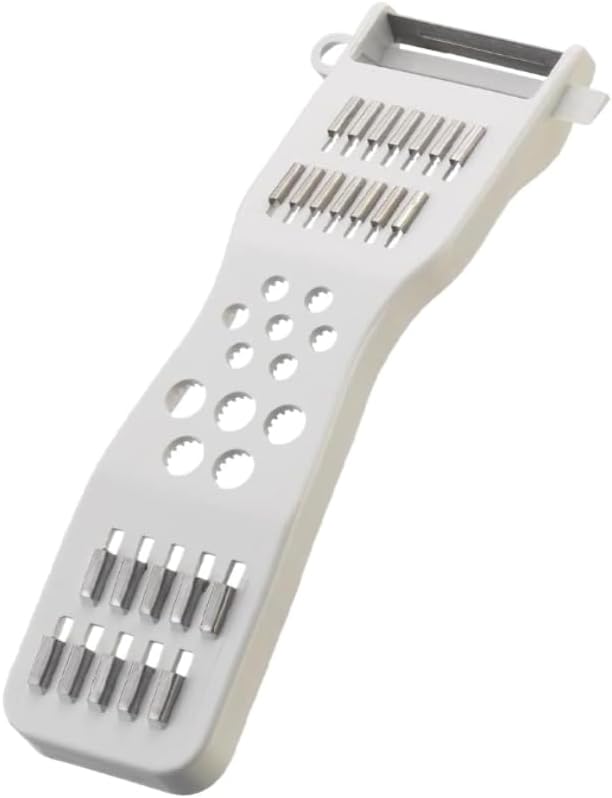 Descascador-Fatiador-Cortador-Com-Laminas-5-Utilidades-em-1-Legumes.jpg Descascador Fatiador Cortador Com Lâminas 5 Utilidades em 1 Legumes e Frutas Branco Aço Inoxidável