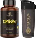 Essential Nutrition - Super Ômega 3 TG 500mg - 240 Cápsulas gel pequenas + Coqueteleira oficial
