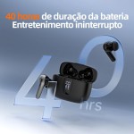 Fone de Ouvido Bluetooth 5.4, 40H de Reprodução, Intra-Auricular Esportivo com Microfone, Display LED, Cancelamento de Ruído, IPX5, True Wireless Estéreo para Android e IOS (Preto) - Imagem 2