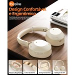 Fone de Ouvido Bluetooth 5.4, Headphone Bluetooth com Hybrid ANC, Suporte Chamadas de Voz, Modo Ambiente, Certificação Hi-Pure Audio, 100 Horas em Standby – Bege Claro - Imagem 2