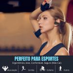 Fone de Ouvido Bluetooth 5.4 Esportivo com Microfone, IPX5 à Prova d’Água, Bateria de 45h, Design Ergonômico para Corrida, atividades fisicas, Academia, Jogos, iPhone e Android- Premium