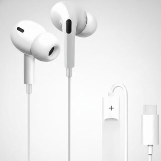 Fone de Ouvido Intra-Auricular USB-C com microfone, Graves Reforçados, Cabo 1,2m, Compatível com iPhone iOS, Samsung Androide, Ideal para Chamadas, Músicas e Vídeos, Cor Branco