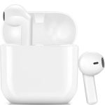 Fone de Ouvido i12 Sem Fio Branco Bluetooth com Controle Toque Graves Profundos, Estéreo, 24h, Reprodução Intra-Auricular, Sem Fio, à Prova de Suor, Fones de Ouvido Esportivos Com Microfone