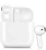 Fone de Ouvido i12 Sem Fio Branco Bluetooth com Controle Toque Graves Profundos, Estéreo, 24h, Reprodução Intra-Auricular, Sem Fio, à Prova de Suor, Fones de Ouvido Esportivos Com Microfone