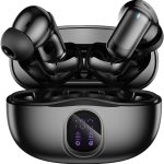 Fones de Ouvido Bluetooth Sem Fio 60 Horas de Reprodução Fones de Ouvido Esportivos IPX5 À Prova D'Água Fones de Ouvido de Graves Profundos para iOS Android, Preto