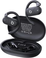 Fones de Ouvido Sem Fio Basike D91, Bluetooth 5.4, Estéreo Hi-Fi, Tela LED, 100h Standby, Leve e Confortável, Ideal para Corrida e Exercícios (Preto)