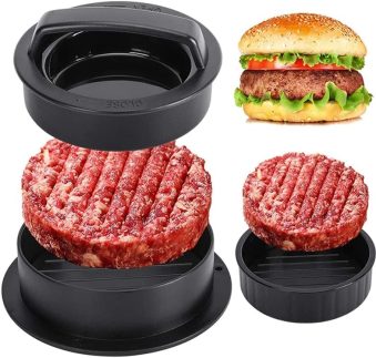 Forma Para Moldar Hambúrguer Recheado 3 em 1 Hamburguer Caseiro Premium - Vinwer