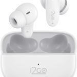 I2GO, Fone de Ouvido, Bluetooth 5.3, TWS, Air Buds GO 2.0, Controle Touch, 40 Horas totais de Bateria, Microfone com ENC, Isolamento Acústico, Branco, i2GO Plus
