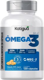 Katiguá Ômega 3 Meg-3 Epa + Dha 3000Mg Fish Oil 120 Cápsulas Soft Gel • 40 Doses Branco