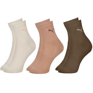 Kit 03 Pares Meia Cano Médio Puma Respirável Feminina