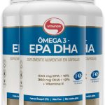 Kit 3 ômega 3 EPA DHA 1000mg Vitafor 120 cápsulas