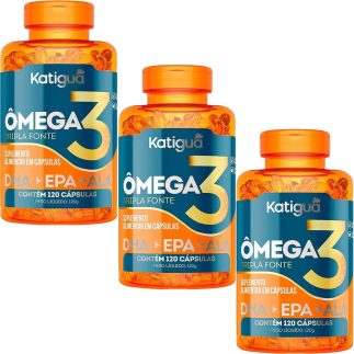 Kit 3x Ômega 3 Tripla Fonte Dha Epa Ala 120 Cápsulas - Original Katiguá