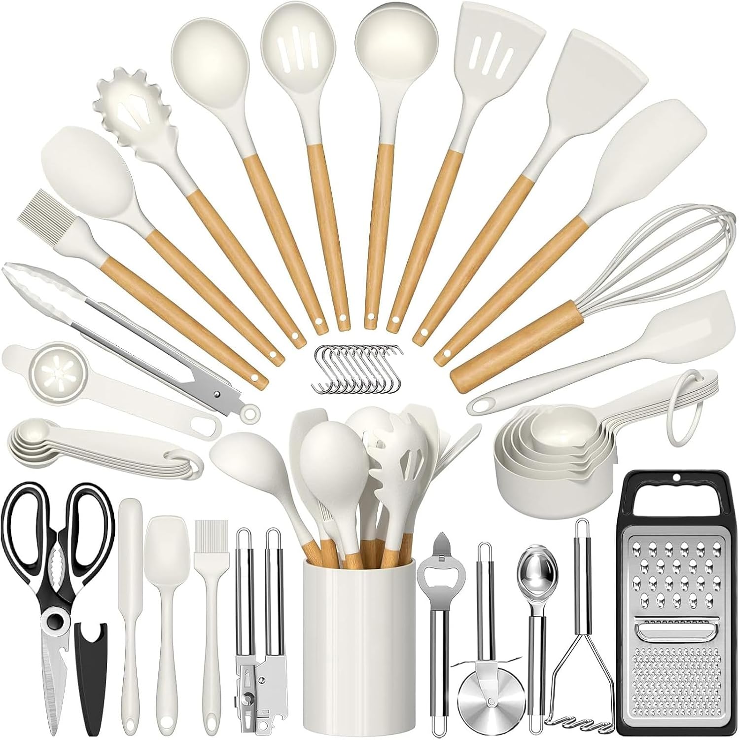 Kit-44-Colher-de-Silicone-Utensilios-para-Cozinha-Cabos-de.jpg Kit 44 Colher de Silicone Utensilios para Cozinha Cabos de Madeira Resistente ao Calor C/Ralador Para Panelas Antiaderente