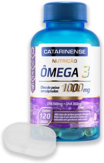 Kit Ômega 3 1000mg Catarinense 120 Cápsulas + Porta Cápsulas