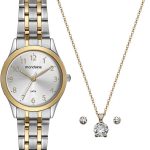 Kit Relógio Mondaine Feminino Bicolor com Semijoia 32608LPMKBE3K1