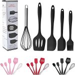 Kit Utensílios de Cozinha em Silicone 5 Peças com Fue – Espátula, Pincel e Fouet, Resistente ao Calor até 230°C, Antiaderente, Livre de BPA, Fácil de Limpar, Acessórios para Panela e Cozinha Completa