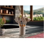 Kit com 12 Utensílios de Cozinha em Silicone com Cabo de Madeira Conjunto Completo com Suporte, Resistente ao Calor até 230°C (Bege) - Imagem 2