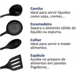 Kit com 4 Utensílios de Cozinha em Nylon – Resistente ao Calor, Não Risca Panelas Antiaderentes e com Design Moderno - Imagem 2