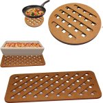 Kit com 8 Descansos de panela e 4 Suporte de travessas para Apoio De Mesa, Cozinha, Decoração, Design minimalista MDF